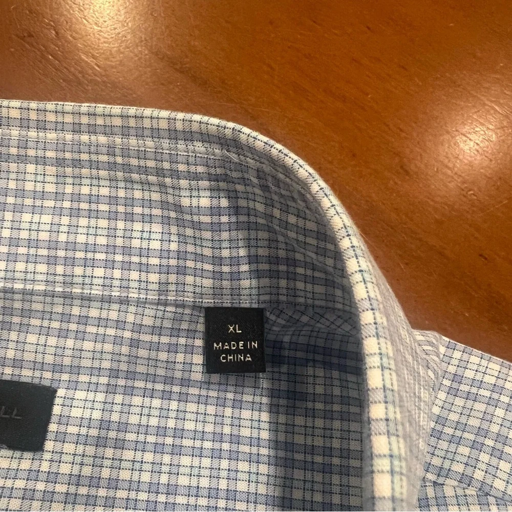 Zachary‎ Prell Men’s Blue/White Check Long-Sleeve Button Up Dress Shirt XL